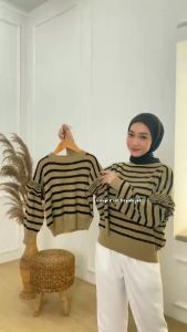 Koyu Hijab Stripe Baju Couple Ibu & Anak