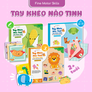 Bộ Đồ Chơi Thủ Công Tay Khéo Não Tinh - Cắt Dán Gấp Giấy Origami Tô Màu Rèn Vận Động Tinh Cho Bé