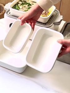 TEKANAI | Ceramic Microwave Plate Long Rectangle Steaming and Baking Dish