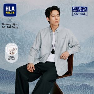 HLA | Áo Sơ Mi Nam Phong Cách Áo Khoác Vải Cotton Thuần