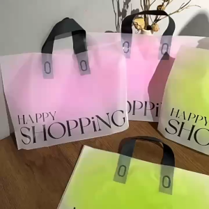 "5-10pcs BUNDLE" "THANK YOU" Scrub 2D Floral White Plastic Bag w/ Handle & Expandable Bottom for Packaging Gifts
