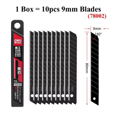 deli | Deli Black Blade Art Knife Paper Cutting Knife Wallpaper Knife Tungsten Steel Stainless Steel Blade Alloy Knife