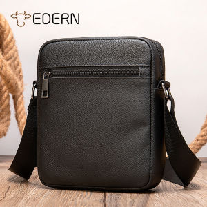 Edern da thật nam giới Túi đeo vai thời trang đơn giản da bò Túi đeo chéo giản dị túi lớn Đeo Ngang Người nhỏ nam hàng ngày túi đeo túi đựng điện thoại