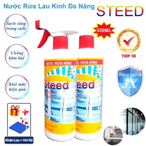 Nước Tẩy Rửa Kính STEED Xịt Lau Kính 550ML Nội Địa NhậtLàm Sạch Bề Mặt KínhChống Bám Bụi