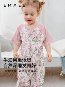 Lightweight Bamboo Fiber Baby Sleeping Bag Short Sleeve Summer Style Child Anti-Kick Blanket Four Seasons Universal Cotton Filling