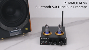 PJ. MIAOLAI M7 Bluetooth tube front amplifier 6K4 tube HIFI preamplifier can be upgraded to 6J1 GE5654