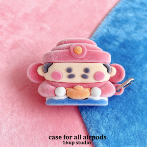 Flocking Silicone Earphone Case Cartoon Cute New Year Personality Protection Cover for Apple Airpods pro 2/3/4 Cute Colorful Design