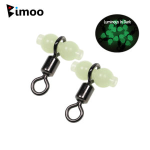 Bimoo 20pcs 4# 2# 2/0 Luminous Cross-line Gourd Rolling Swivels Boat Fishing Rigs Connector Saltwater Fishing Tackle Accessories