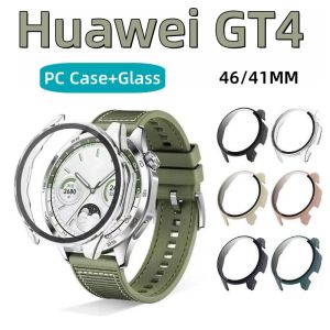 MAFAM【👍Best Picks】✨Protective Case For Huawei Watch GT 4 41mm 46mm Accessoroy Glass + Case PC All-around Bumper Protective Cover + Screen Protector for Huawei GT4