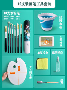 Art Exam Training Acrylic Paint Set with Palettes Water Buckets Spray Brushes Scrapers Absorbent Towels Recommended by Studios