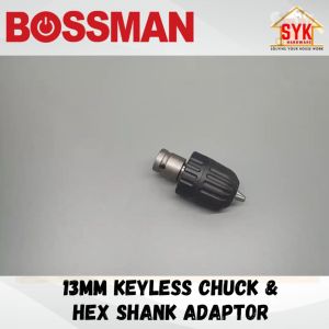 SYK Bossman BIC1312 13mm 1/2" Keyless Chuck Hex Shank Adaptor Impact Wrench Drill Keyless Chuck Set Drill Chuck Adaptor