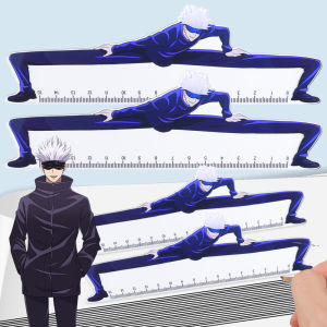 19Cm Satoru Gojo Straight Ruler Figure Creative Funny Clear Jujutsu Kaisen Ruler Drafting Stationery Supply Japanese Anime Gift