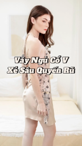 Đầm ngủ WANNABE DNS36 váy ngủ lụa cổ chữ V xẻ sâu lưng cut-out đan 8 dây phối ren khoe vai eo mông đùi quyến rũ gợi cảm