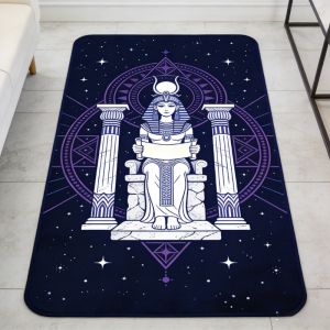 VIKAMA 2026 New Egyptian Goddess Flannel RugThe Fool Tarot Card Bedroom Boho Carpet Mysticism Living Room Entry Doormat