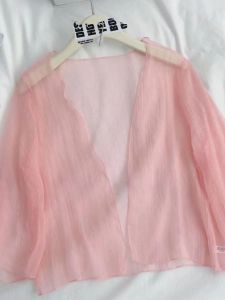 Áo Khoác Chống Nắng Mùa Hè Siêu Mỏng Cho Nữ Áo Len Cardigan Ngắn Bằng Vải Voan Mềm Mại Áo Khoác Ngoài Đa Năng Áo Khoác Ngoài Thường Ngày