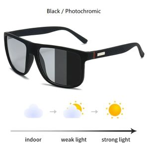 Fashion Photochromic Polarized Sunglasses Men Women Vintage Square Mens Sun Glasses Brand Designer Driving Fishing UV400 Shades