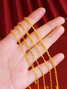 Alluvial Gold Necklace Womens 18K Gold Plating without Pendants New Arrival Gold-Plated Chain Lanyard Choker Gold 925 Colored Gold Chain Jewelry