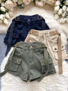 Womens High Waist Mini Skirt Y2K Denim Workwear Shorts Elastic Slimming Summer Hot Pants Trendy Plus Size Skirts for Ladies