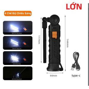 XIWANGFIRE | 360 ° Đèn LED Xoay Làm Việc Có Thể Sạc Lại USB 5 Chế Độ Đế Từ Tính Có Móc Treo IP45 Chống Nước Cho Nhà Để Xe Sửa Chữa Ô Tô Cắm Trại