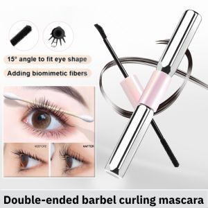 Double Head Curling Mascara Lengthening Makeup Cubic Long Wearing & Smudge Proof AntiCollapse Mascara 杠铃双头睫毛