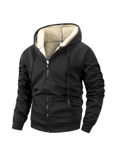 Winter Mens Zipper Jacket Fleece Warm Windproof Hoodies Heavyweight Cardigan Casual Sports Long Sleeve Sweatshirts Hooded Coat