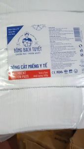 Bông y tế cắt miếng bạch tuyết 7x7 (500g) dùng cho spa