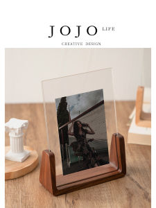Jojos L. PD Ehy Real Wood Acrylic Photo Frame Stand Sense Nordic Style Rectangle Shape Home Decoration from China