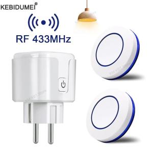 Kebidumei | RF 433MHz Wireless Remote Control 220V 110V Relay Receiver Smart Socket Electric Plug Electrical Outlets For Light Lamp Home