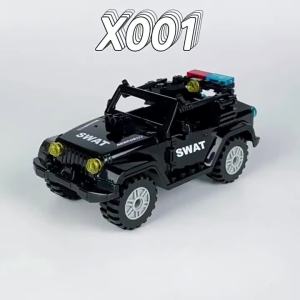 Variable 4 Forms Militarys Riot Control Saber-Toothed Armored Commando Car Off Roader Building Blocks Model Sets Bricks Kits
