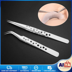 ★Same Day Shipping★ Straight Curved Professional Eyelash Tweezers Nippers Stainless Steel Antistatic Eyes Tweezers for False Eyelashes Extension Pointed Clip Nail Art