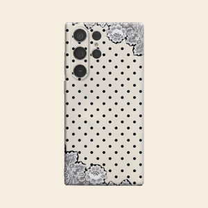 Lace Dot Luxury Fashion Full Lens Protective Case for Samsung Galaxy S26 S25 S24 A56 A36 Plus Ultra