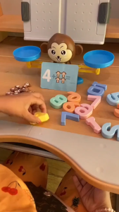 Monkey/Cow/Penguin/Robot Balance Scale Mathematics Game card number counting kids toy maths mainan timbang kanak kanak