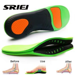 SRIEI Arch Support Insoles Flat Feet Orthotic Insoles Shock Absorb Massage Cushion Shoes Insert X/O Type Leg Plantar Fasciitis Relieve Heel Pain Shoe Pads