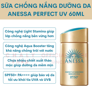 Kem chống nắng dưỡng da Anessa Perfect UV Sunscreen Skincare Milk 60ml Nhật