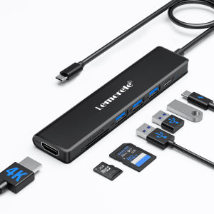 Lemorele | Lemorele 7-in-1 USB HUB to HDMI 4K 30Hz Dual Display USB 3.0 adaptateur With SD TF PD 100W Docking Station for Window Mac Hub