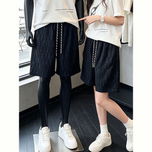 ZHUOCAN | Black Ice Silk Tie-Dye Check Summer Thin Quick-Dry Loose Short Pants 5/12-Length