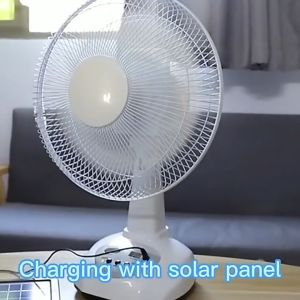 Solar Fan Stand Fan Angin Kipas Table Fan 5 Blades kipas Floor Fan DC Fan Strong Wind Portable Fan Desktop  12/14/16/18  Ultra Long Battery Life Rechargeable Fan Duduk Desk fan Outdoor Solar Fan 风扇台扇立扇
