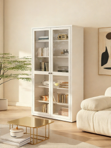 French Iron Bookcase Storage Display Cabinet