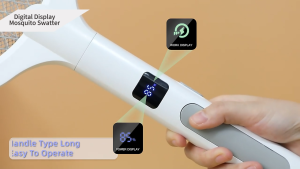 【มีการรับประกันจากผู้ขาย 5 ปี】รุ่นปี 2026 ไม้ช็อตยุงไฟฟ้า 5000V（แสดงระดับแบตเตอรี่ LED ชาร์จไร้สาย หลอดไฟ 10 ดวง ไม่ช๊อตมือเด็ก ）ไม้ตียุงไฟ  Mosquito Swatter