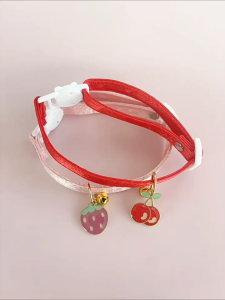 Vòng Cổ Vải Ánh Nhũ Hoạ Tiết Trái Cây Cho Thú Cưng Kèm Chuông Có Chốt An Toàn - iPet Shop