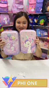 Childrens Cartoon Unicorn Pencil Case Compact and Waterproof Storage Bag for School Supplies
