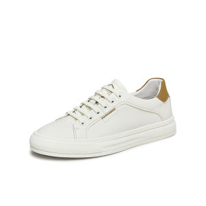 TATA Mens Casual Leather Sneakers Breathable Versatile Slip-On Shoes round Toe Rubber Outsole Comfortable Wear for Spring Autumn