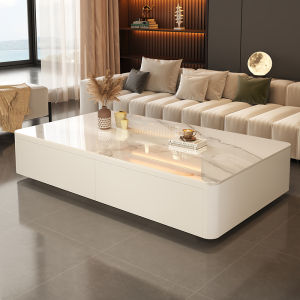 Modern Minimalist Rock Board Coffee Table Living Room Home Use Small Luxury TV Cabinet Combination High Quality Elegant Style