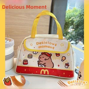 Portable Lunch Box Bag with Handle Insulated Aluminum Foil Wrap Office Workers Portable Bento Bag Elementary School Students Meal Bag