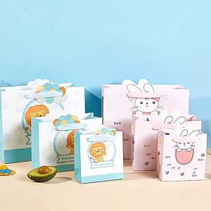 Cartoon Children kids gift handle paper bag birthday party 新款儿童卡通动物礼品袋儿童节送礼礼物袋手提袋生日包装袋