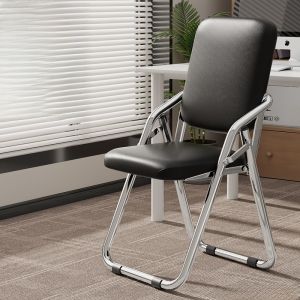 Modern Simple Folding Chair Office Sitting Comfortable Electroplated Back Chair Study Training Meeting Chair Home Dormitory Computer Chair