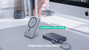 [3C | CCC Certified] Aukey PB-MS20 MagFusion Vista 10000mAh 15W Wireless Power Bank w Built in Cable (24 Months Warranty)
