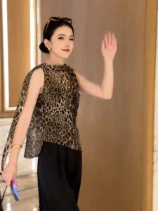 chaqi | Elegant Unique Leopard Print Sleeveless Vest Top Fashionable Name Lady Style Summer Autumn European Goods Light Luxury