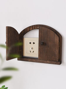 ป้ายติดผนังป้องกันสำหรับปลั๊กไฟบ้าน ช่องระบายอากาศ ปิดด้วยกระดาษติดผนังแบบไม่ต้องเจาะ 2 ประตู ตกแต่งด้วยกรอบ