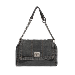 2025 New Casual Commuter Denim Large Capacity Retro Ladies Chain Tote Bag Versatile Single Shoulder Slant Cross Bag